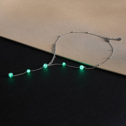 Lila | Silber | Firefly Glas Kaskaden Doppelanhänger